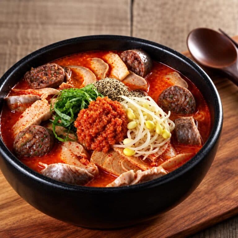 [탐라순대] 김치순대국 (기본: 순대+고기)